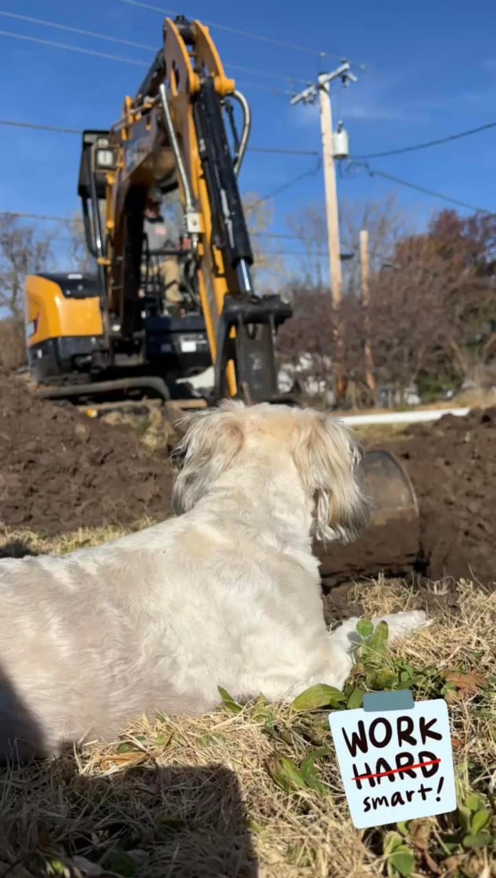 Excavation equipment at work